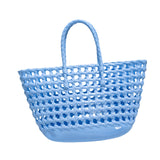 Maxbell Womens Woven Tote Bag Lightweight Summer Beach Handbag for Vacation Shopping Light Blue