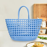 Maxbell Womens Woven Tote Bag Lightweight Summer Beach Handbag for Vacation Shopping Light Blue