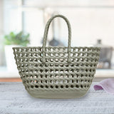 Maxbell Womens Woven Tote Bag Lightweight Summer Beach Handbag for Vacation Shopping Light Green