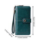 Maxbell Womens Wallet with Zipper Large Card Organizer with Wrist Strap Change Purse