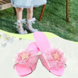 Maxbell Princess Dress up Shoes Dress up Kids Heels for Cosplay Role Playing Costume light pink