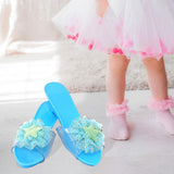 Maxbell Princess Dress up Shoes Dress up Kids Heels for Cosplay Role Playing Costume light blue