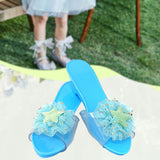 Maxbell Princess Dress up Shoes Dress up Kids Heels for Cosplay Role Playing Costume light blue