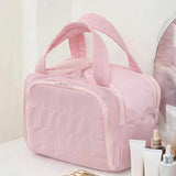 Maxbell Travel Makeup Bag Large Capacity Handbag Cosmetic Pouch for Home Wife Sister Pink