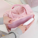 Maxbell Travel Makeup Bag Large Capacity Handbag Cosmetic Pouch for Home Wife Sister Pink