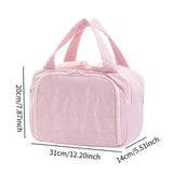 Maxbell Travel Makeup Bag Large Capacity Handbag Cosmetic Pouch for Home Wife Sister Pink