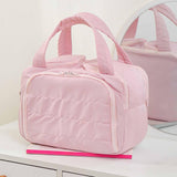 Maxbell Travel Makeup Bag Large Capacity Handbag Cosmetic Pouch for Home Wife Sister Pink