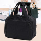 Maxbell Travel Makeup Bag Large Capacity Handbag Cosmetic Pouch for Home Wife Sister Black