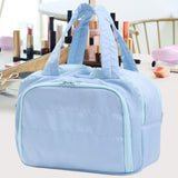Maxbell Travel Makeup Bag Large Capacity Handbag Cosmetic Pouch for Home Wife Sister Blue
