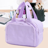 Maxbell Travel Makeup Bag Large Capacity Handbag Cosmetic Pouch for Home Wife Sister Purple