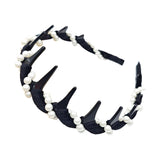 Maxbell Headband Classic 90S with Teeth Comb Beauty Hairband for Girls Gifts Black