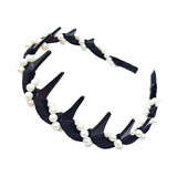 Maxbell Headband Classic 90S with Teeth Comb Beauty Hairband for Girls Gifts Black