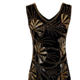 Maxbell Women Sequin Dress V Neck Embellished for Stage Performance