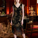 Maxbell Women Sequin Dress V Neck Embellished for Stage Performance