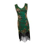 Maxbell Women Sequin Dress V Neck Embellished for Stage Performance