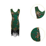Maxbell Women Sequin Dress V Neck Embellished for Stage Performance