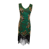Maxbell Women Sequin Dress V Neck Embellished for Stage Performance