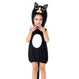 Maxbell Halloween Cat Costume Outfit with Headgear for Festival Age 2-13 Years Party 59cm length