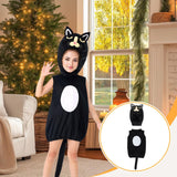 Maxbell Halloween Cat Costume Outfit with Headgear for Festival Age 2-13 Years Party 59cm length