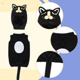 Maxbell Halloween Cat Costume Outfit with Headgear for Festival Age 2-13 Years Party 59cm length