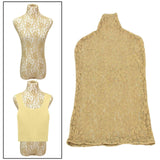 Maxbell Upper Body Mannequin Cover Soft Washable for Boutique Clothes Models Styling Yellow Lace