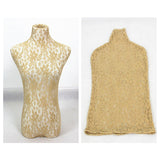 Maxbell Upper Body Mannequin Cover Soft Washable for Boutique Clothes Models Styling Yellow Lace