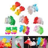 Maxbell Silk Belly Dance Fan Bamboo Long Fans Veils for Costume Accessories Carnival yellow orange red