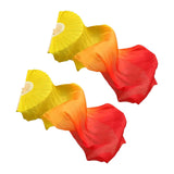 Maxbell Silk Belly Dance Fan Bamboo Long Fans Veils for Costume Accessories Carnival yellow orange red