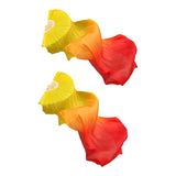Maxbell Silk Belly Dance Fan Bamboo Long Fans Veils for Costume Accessories Carnival yellow orange red