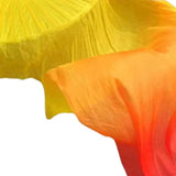 Maxbell Silk Belly Dance Fan Bamboo Long Fans Veils for Costume Accessories Carnival yellow orange red