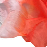 Maxbell Silk Belly Dance Fan Bamboo Long Fans Veils for Costume Accessories Carnival white to red