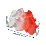 Maxbell Silk Belly Dance Fan Bamboo Long Fans Veils for Costume Accessories Carnival white to red