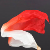 Maxbell Silk Belly Dance Fan Bamboo Long Fans Veils for Costume Accessories Carnival white to red