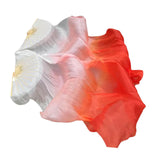 Maxbell Silk Belly Dance Fan Bamboo Long Fans Veils for Costume Accessories Carnival white to red
