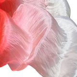Maxbell Silk Belly Dance Fan Bamboo Long Fans Veils for Costume Accessories Carnival red to white
