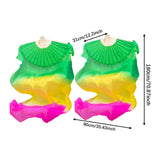 Maxbell Silk Belly Dance Fan Bamboo Long Fans Veils for Costume Accessories Carnival green yellow