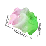 Maxbell Silk Belly Dance Fan Bamboo Long Fans Veils for Costume Accessories Carnival pink light green