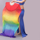 Maxbell Silk Belly Dance Fan 1.8M Long for Stage Performances Wedding Shows Carnival Style A