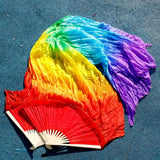 Maxbell Silk Belly Dance Fan 1.8M Long for Stage Performances Wedding Shows Carnival Style A