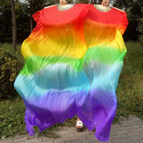 Maxbell Silk Belly Dance Fan 1.8M Long for Stage Performances Wedding Shows Carnival Style A
