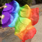 Maxbell Silk Belly Dance Fan 1.8M Long for Stage Performances Wedding Shows Carnival Style B