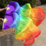 Maxbell Silk Belly Dance Fan 1.8M Long for Stage Performances Wedding Shows Carnival Style B