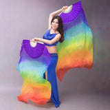 Maxbell Silk Belly Dance Fan 1.8M Long for Stage Performances Wedding Shows Carnival Style B