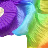 Maxbell Silk Belly Dance Fan 1.8M Long for Stage Performances Wedding Shows Carnival Style B