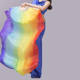Maxbell Silk Belly Dance Fan 1.8M Long for Stage Performances Wedding Shows Carnival Style C