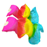 Maxbell Silk Belly Dance Fan 1.8M Long for Stage Performances Wedding Shows Carnival Style D