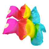 Maxbell Silk Belly Dance Fan 1.8M Long for Stage Performances Wedding Shows Carnival Style D