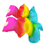 Maxbell Silk Belly Dance Fan 1.8M Long for Stage Performances Wedding Shows Carnival Style D