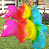 Maxbell Silk Belly Dance Fan 1.8M Long for Stage Performances Wedding Shows Carnival Style D