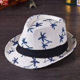 Maxbell Fedoras Sun Protection Summer Fashion Panama Hat for Vocation Hiking Holiday white